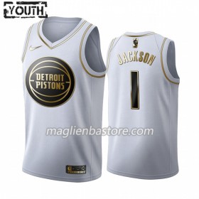 Maglia NBA Detroit Pistons Reggie Jackson 1 Nike 2019-20 Bianco Golden Edition Swingman - Bambino